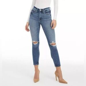 Good American Good Legs Stovepipe Distressed Jeans Size 8/29